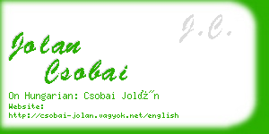 jolan csobai business card